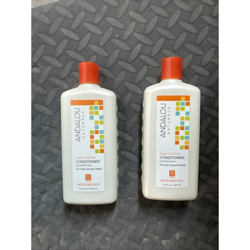2x Andalou Naturals Moisture Rich Argan Oil & Shea Conditioner 11.5 Oz.,Smooth